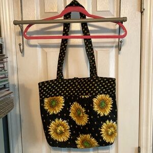 Black and Yellow Sunflower Tote Bag